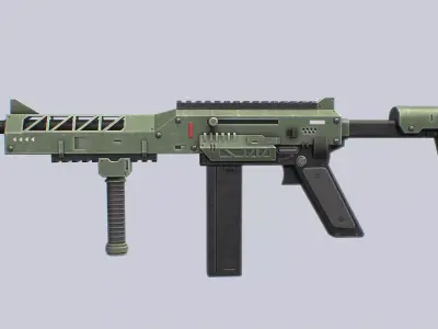 Tactical scifi gun Low-poly 3D model