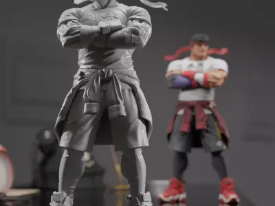 Martial Arts Street Champion Fighter Statue Urban Combat Warrior 3D print model