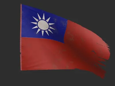 The Republic Of China Flag 1928-1949 Low-poly 3D model