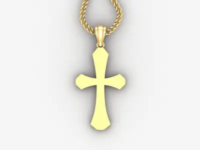 Light Gold 18K Cross Pendant 1CP041 3D print model