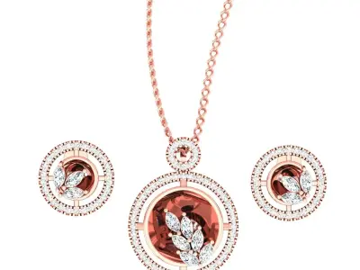 Plant Life Light wt Pendant Earrings Set 3dm stl obj mtl gltf  3D print model