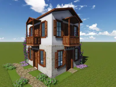 Classic stone house ottoman architecture 3D model