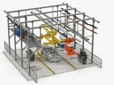  ABB IRB 7600 with Gripper Vehicle Carrier Rigged 