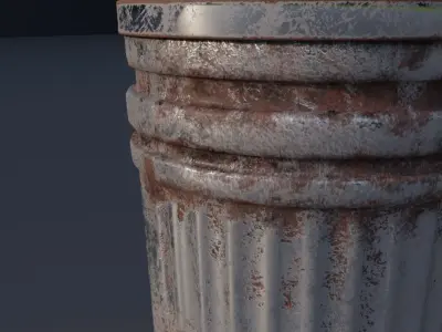 Garbage can Low-poly 3D model