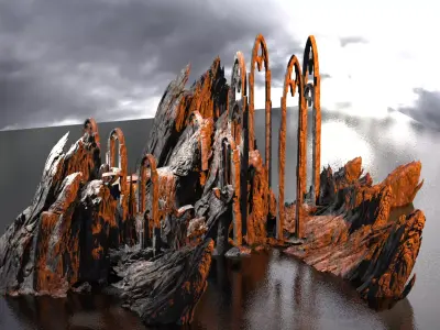 Gorgoroth Temple Fortress Ruins  2 3D model