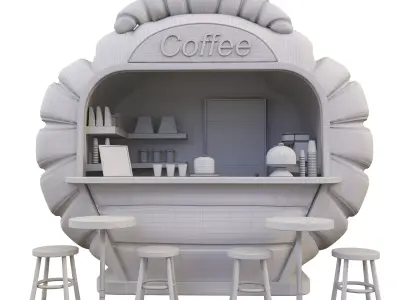 Coffee kiosk 3D model