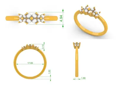 Scintillating Gold Ring 3D print model