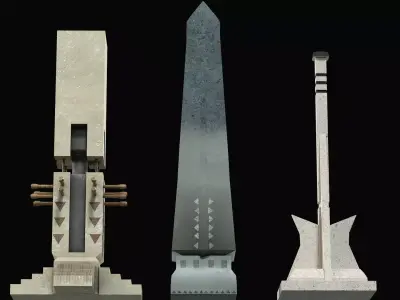 Monoliths Low-poly 3D model