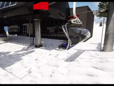 Snowboarding Collection design of ski lifts and escalators 3D Model Pack