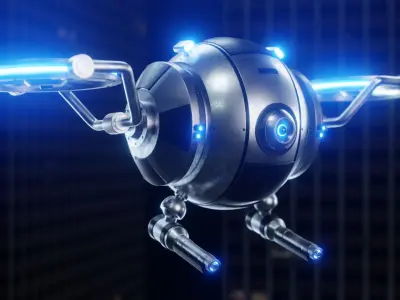 Sci-Fi Security Drone - Blender 3D model