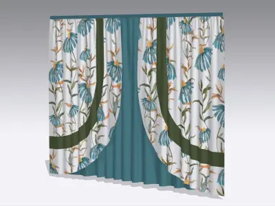 Curtain Low-poly 3D model 85