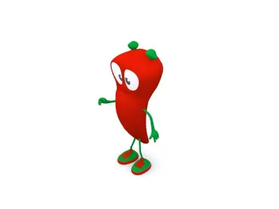 Chili carecter Low-poly 3D model