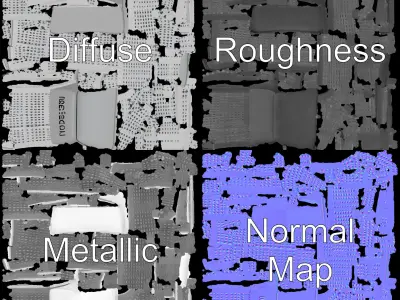 Modern Ventilation Panel D Model Pack for Architectural Design Low-poly 3D model