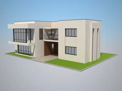 4 Modern Houses Set 2 3D model