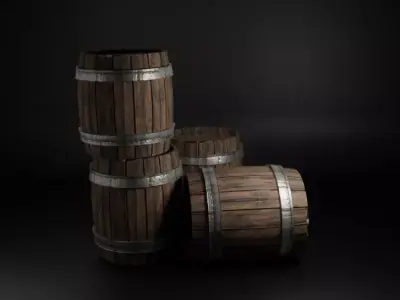 Game-Ready Barrel  PBR Textured Free 3D model