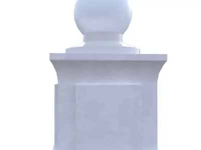 Architectural Stone Pillar Bollard Low Poly PBR 3D Asset Low-poly 3D model