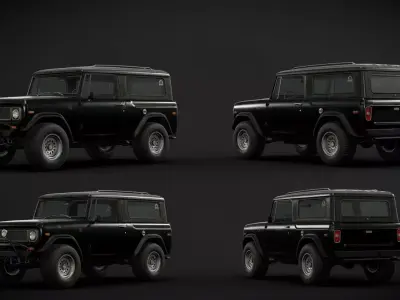 Old Classic Off-Road SUV 3D model