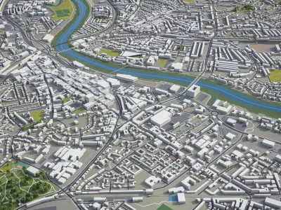 Newport - 3D City Model Low-poly 3D model