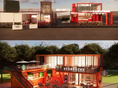 Container coffee shop-10 3D model