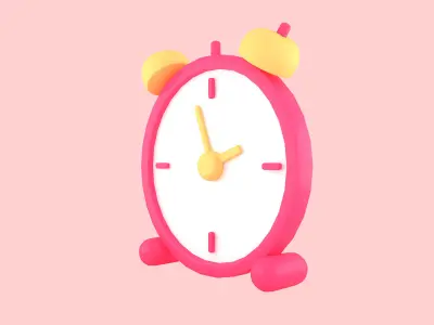 clock 3d cartoon Low-poly 3D model