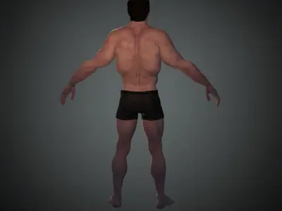 karakter man in underwear 3D model