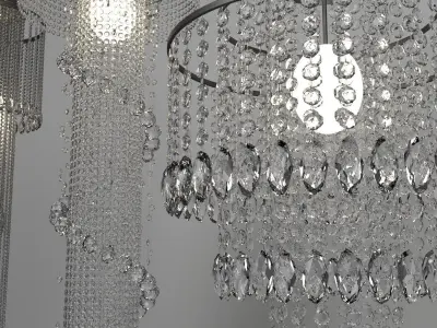 Set of crystal chandeliers 3D model