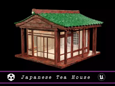 Japanese Tea House Low-poly 3D model