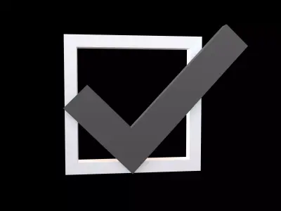 Checkbox with Tick Symbol v1 001 Low-poly 3D model