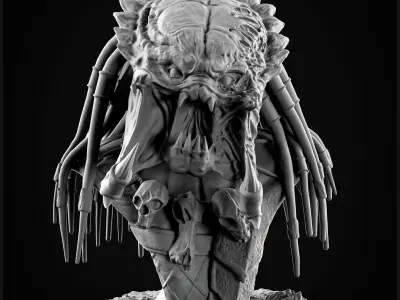 Predator Wolf bust  3D print model