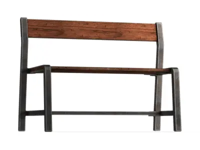 Street bench in the park PBR 3D model