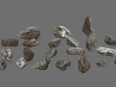 rocks Low-poly 3D model