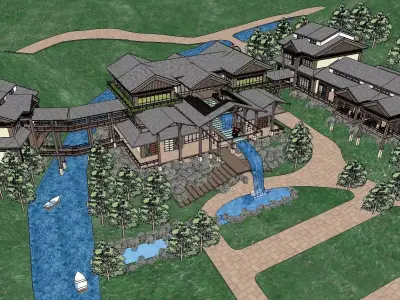 Bed and Breakfast - Mountain Building 3D model