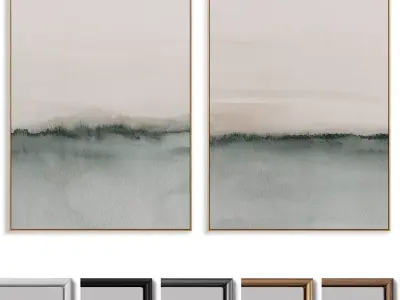 Abstract Painting Frame set  07 3D model