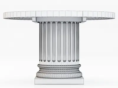 Restoration Hardware Architectural Column Salvaged Wood Table 3D model