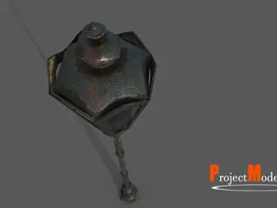 Old Lamp Post Version 002 Low-poly 3D model