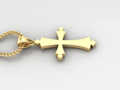 Light Gold 18K Cross Pendant 1CP010 3D print model