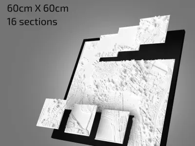 3D Boston 3D Map 3D City Art Landmark Boston Skyline 3D Art 3D print model