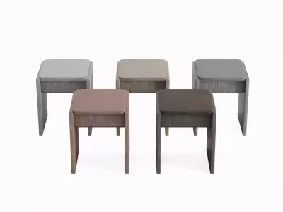 Wooden Stool Set  3D model