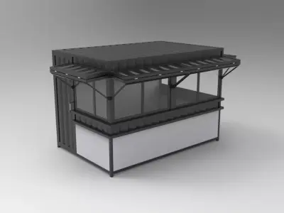 Universal Booth Semi Container 3D model