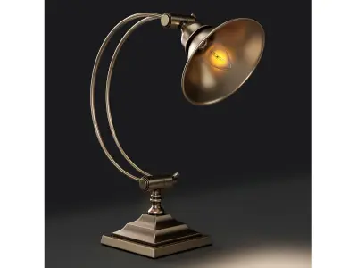 Antique Brass Metal Task Table Lamp 3D model