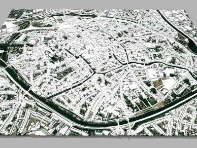 Cityscape Brugge Belgium 3D model