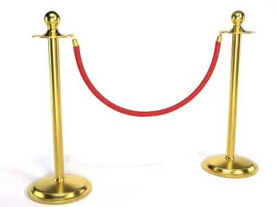Red Rope Stanchion  3D model