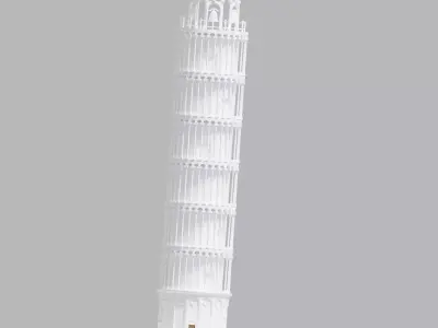 World Landmark Leaning Tower of Pisa Low-poly 3D model