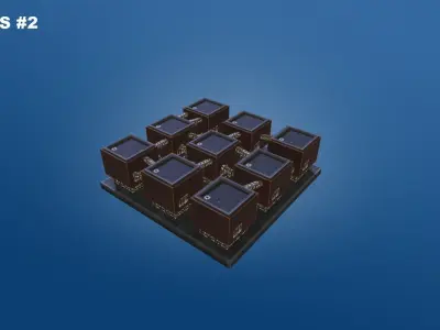 Low Poly Sci-Fi Building 2 - Slums - Pixel City 3D Asset Pack Free low-poly 3D model