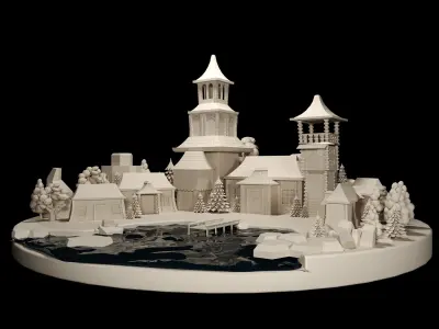 OLD TOWN Low-poly 3D model