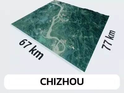 Chizhou China City Landscape 3D Model 3D model