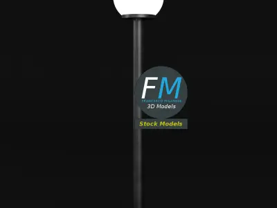 Round garden lamp 3D model