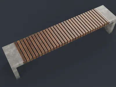 Modern Outdoor Bench 44 PBR Game Ready Low-poly 3D model