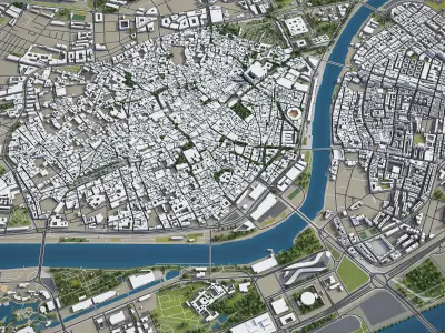 Seville - 3D City Models Low-poly 3D model