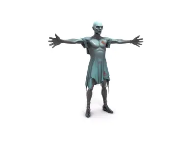 Sewer Zombie with Algae Stains Low-poly 3D model